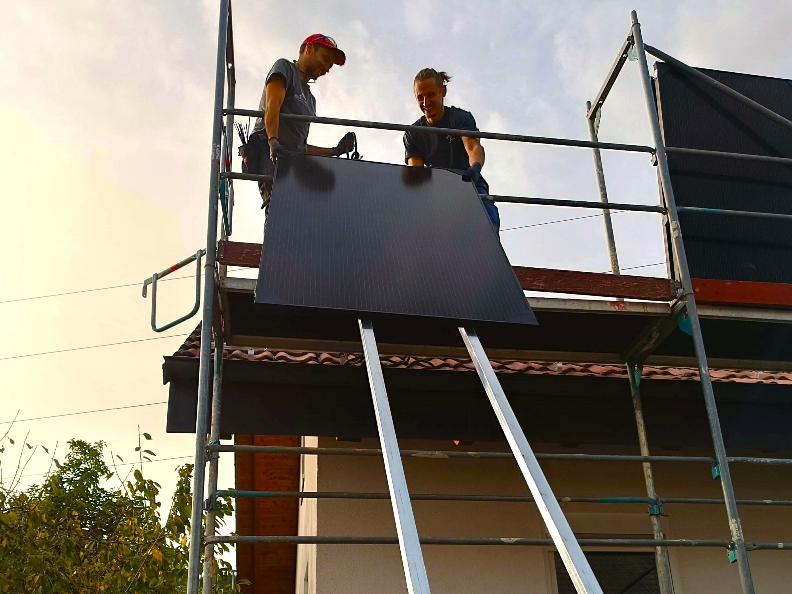 Flaschenzug für Solarpanels